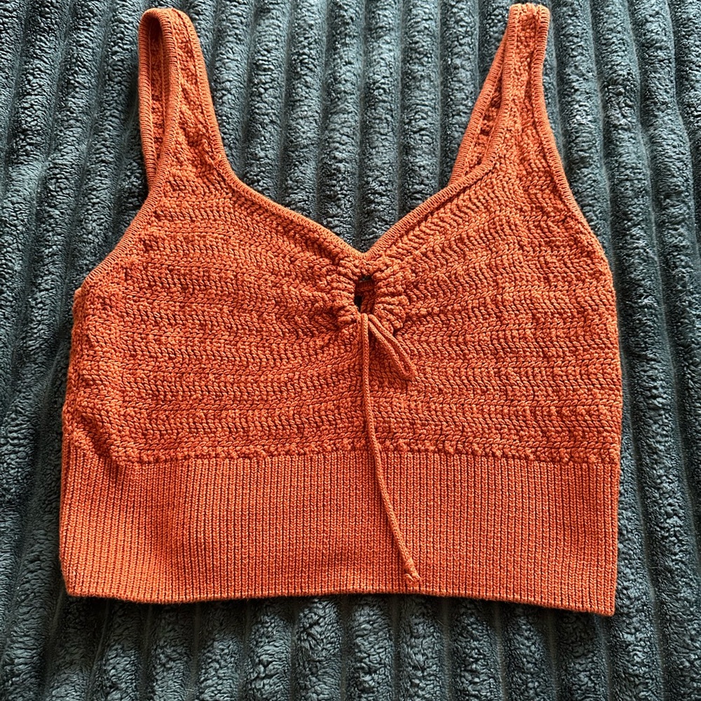 Gently used 
Rust orange crop top 
Sweater material